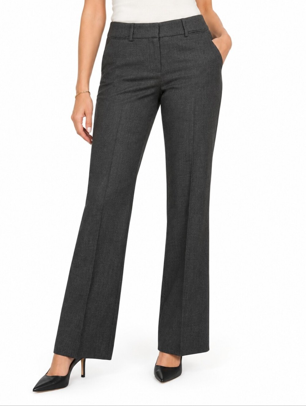 Ann Taylor LOFT Marisa Trouser Petite 6P Gray Dress Pants Career Workwear